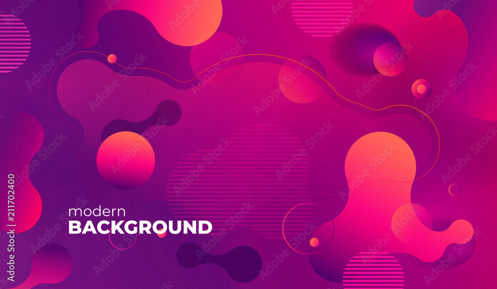 Wall mural colorful geometric background pattern. fluid shapes composition with trendy gradients. eps10 vector.
