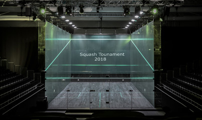 Full glass squash court