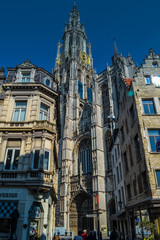 ANTWERP / BELGIUM - MARCH 26 2013: CATHEDRAL BUILDING IN THE CENTER OF THE ANTWERP