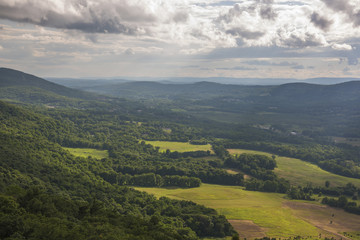Beautiful view from Pinwheel Vista, New Jersey featuring New Jersey landscape on the foreground and moody sky on the background