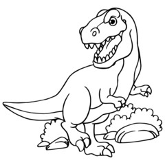 Tyrannosaurus cartoon illustration isolated on white background for children color book