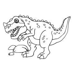 Tyrannosaurus cartoon illustration isolated on white background for children color book
