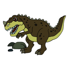 Tyrannosaurus cartoon illustration isolated on white background for children color book