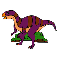 Velociraptor cartoon illustration isolated on white background for children color book