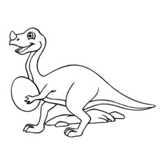 Velociraptor cartoon illustration isolated on white background for children color book