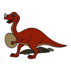 Velociraptor cartoon illustration isolated on white background for children color book