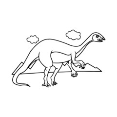 Velociraptor cartoon illustration isolated on white background for children color book