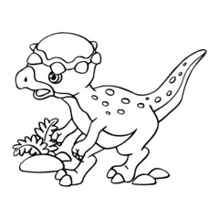 Velociraptor cartoon illustration isolated on white background for children color book