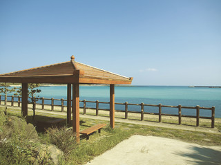 Beautiful sea in Jeju island.