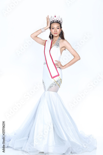 Miss Pageant Contest In Evening Ball Gown Long Ball Dress