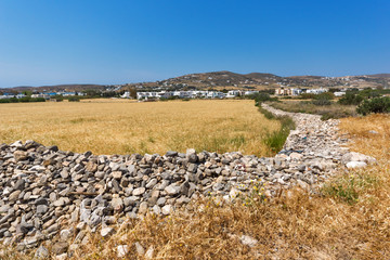 Typical Rural landscape near town of Parakia, Paros island, Cyclades, Greece