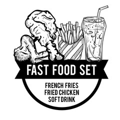 menu fastfood design template graphic drawing set