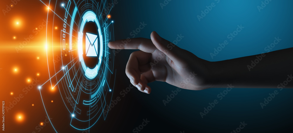 Poster message email mail communication online chat business internet technology network concept