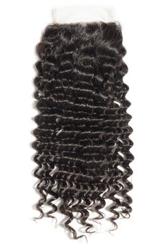 free part kinky curly black human hair weaves extensions lace closure