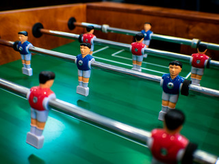 Fototapeta premium 2018, Football, Blur Background, Table Football Game. Final. 
