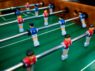 Fototapeta premium 2018, Football, Blur Background, Table Football Game. Final. 