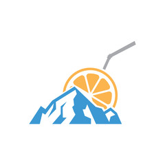 Cool Lemon Orange Mountain Drink Logo Symbol