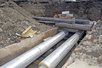 Replacement of underground pipeline pipes. 
