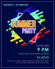 Summer party flyer vector illustration
