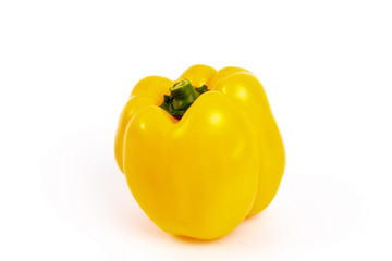 Yellow bell pepper isolated on white background