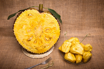 Chempedak, A Type Of Jackfruit on old wooden