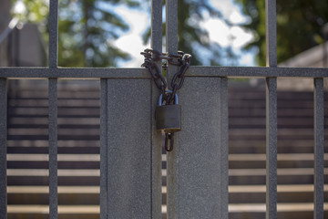 Locked gate at the Conference Center roof