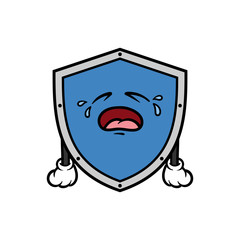 Cartoon Crying Shield Character