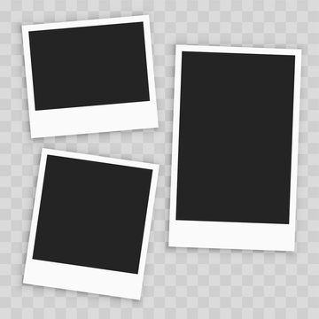 realistic empty paper photo frame