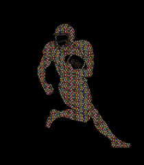 American Football player action, sport concept graphic vector.