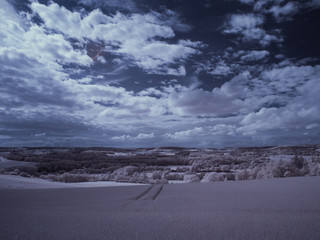 infrared photography - ir photo of landscape under sky with clouds - the art of our world in the...