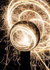 crystal ball with sparklers sparks and electricty