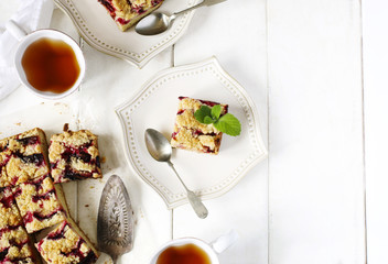 Homemade plum pie