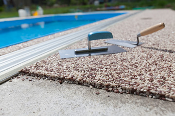 Coloured Concrete Around Pool