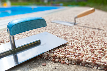 Coloured Concrete Around Pool