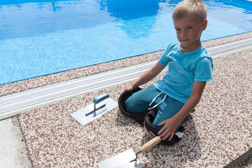 Coloured Concrete Around Pool