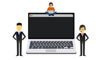 
Security concept user on laptop computer.