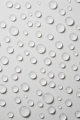 Water drops on white background