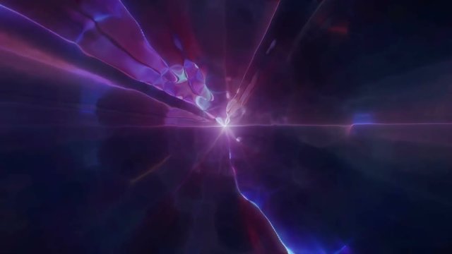 Flying into another dimension through a wormhole in time and space. A bright, high-energy and high-tech tunnel