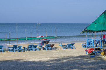Beautiful landscape the Arabian blue Sea in Goa India
