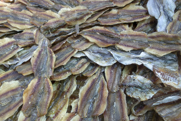Naklejka premium Dried fish local food in Thailand
