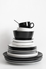 Black and white tableware
