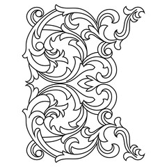 Vintage baroque ornament, corner. Retro pattern antique style acanthus. Decorative design element filigree calligraphy vector. - stock vector