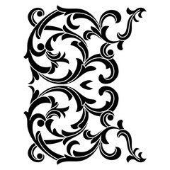 Vintage baroque ornament, corner. Retro pattern antique style acanthus. Decorative design element filigree calligraphy vector. - stock vector