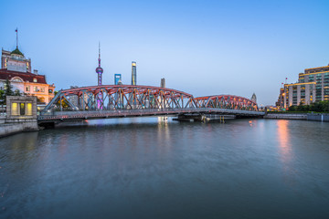 Naklejka premium beautiful night in shanghai,view from suzhou river