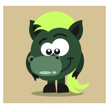 cute little donkey horse mascot cartoon character
