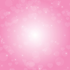 Colorful abstract background with hearts, stars and circles. Simple flat vector illustration.