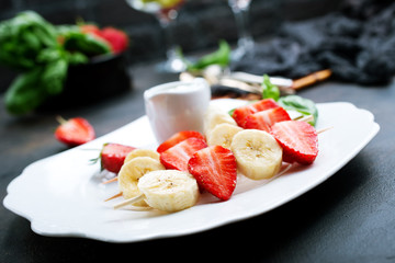 banana with strawberry