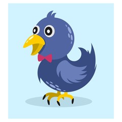 cute little blue birds mascot cartoon character