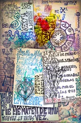 Gordijnen Alchemie - Collage en esoterische, bizarre en mysterieuze tekeningen © Rosario Rizzo