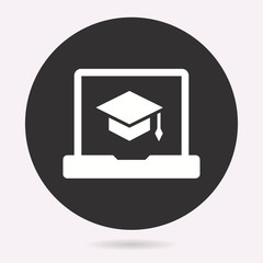 E-learning education icon. Learn, academic study symbol. Vector illustration isolated. Simple pictogram.